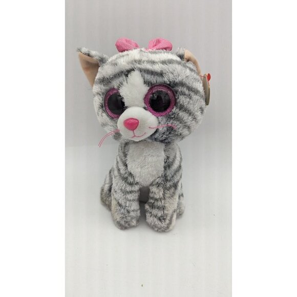 Ty Beanie Boo KiKi the Cat 9” Plush Bean Bag Stuffed Animal Tabby Cat - Picture 6 of 10